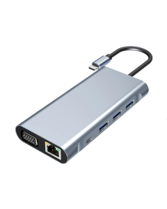 HUB USB C 11 EN 1 PARA LAPTOP HDMI, USB, RJ45, LEC