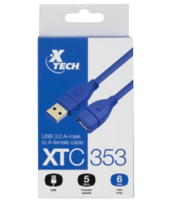 XTECH CABLE USB EXTENSION 3.0 DE 6 PIES  XTC-353